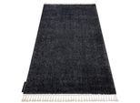 Tappeto Berber 9000 Grigio Frange Berbero Marocchino Shaggy Grigio 120X170 Cm