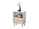 Tavolino 'Sundsvall' 40X30X54 Cm Bianco/Quercia