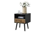 Tavolino 'GäVle' 57X42X40 Cm Con Cassetto Nero/Legno Scuro