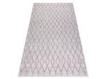 Tappeto Sizal Sion Traliccio 22129 Tessuto Piatto Ecru / Rosa Rosa 120X170 Cm
