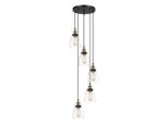 Italux Francis Lampadario Industriale Nero MDM-2563/5 Gd+Cl
