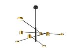 Italux Remdal Lampadario Led Moderno Nero PND-16374-8-BK-GD-3K