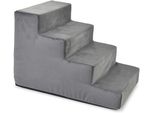 Scale Per Cani Scale Per Gatti Scale Per Animali Domestici Ausilio Per Arrampicarsi Rivestimento In Peluche 4 Scale Velluto Grigio