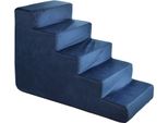 Scale Per Cani Scale Per Gatti Scale Per Animali Domestici Ausilio Per Arrampicarsi Rivestimento In Peluche 5 Gradini Velluto Blu Scuro