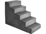Scale Per Cani Scale Per Gatti Scale Per Animali Domestici Ausilio Per Arrampicarsi Rivestimento In Peluche 5 Gradini Velluto Grigio
