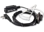 Retevis Cuffia A 2 Punte, Cuffia Ptt Grande Cuffia Di Sicurezza Tubo Sonoro Compatibile Con Radio RT24 RT21 RT21 RT22 RT27 RT28 RT28 RT8
