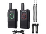 Retevis RT618 Walkie-Talkie Per Bambini, Mini Radio Di Emergenza Senza Licenza, Set Radio Pmr Ultrasottile A 16 Canali Vox Dual Ptt, Cavo Di Ricarica Usb Ricaricabile (1 Paio, Nero)