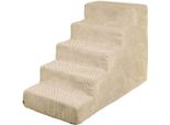 Scale Per Cani Scale Per Gatti Scale Per Animali Domestici Ausilio Per Arrampicarsi Rivestimento In Peluche 5 Gradini Beige