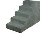 Scale Per Cani Scale Per Gatti Scale Per Animali Domestici Ausilio Per Arrampicarsi Rivestimento In Peluche 5 Gradini Grigio Scuro