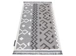 Tappeto Maroc P659 Azteco Etnico Grigio Frange Berbero Marocchino Shaggy Grigio 120X170 Cm