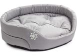 Letto Per Cani | Cuscino Ovale Per Cani O Gatti | Cuscino Letto Antigraffio | Cestino Per Cani | Poliestere Lavabile Grigio S