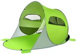 Tenda Pop-Up Da Spiaggia Costway Tenda Da Spiaggia Per 3-4 Persone Con Borsa Per Il Trasporto E 2 Finestre A Rete, Protezione Solare UPF50+ Verde