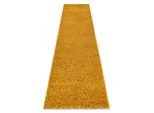 Tappeti, Tappeti Passatoie Soffi Shaggy 5Cm Oro - Per Il Soggiorno, La Cucina, Il Corridoio Giallo 80X250 Cm