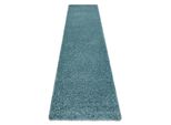 Tappeti, Tappeti Passatoie Soffi Shaggy 5Cm Blu - Per Il Soggiorno, La Cucina, Il Corridoio Azzurro 80X250 Cm