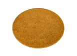 Tappeto Soffi Cerchio Shaggy 5Cm Oro Giallo Ruota 80 Cm