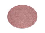 Tappeto Soffi Cerchio Shaggy 5Cm Rosa Rosa Ruota 80 Cm