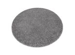 Tappeto Soffi Cerchio Shaggy 5Cm Grigio Grigio Ruota 80 Cm