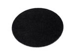 Tappeto Soffi Cerchio Shaggy 5Cm Nero Nero Ruota 80 Cm