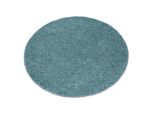 Tappeto Soffi Cerchio Shaggy 5Cm Blu Azzurro Ruota 100 Cm