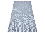 Tappeto Color 47176360 Sisal Linee, Triangoli, Zigzag Beige / Blu Azzurro 200X290 Cm