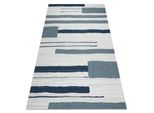 Tappeto Color 19676369 Sisal Linee Beige / Blu Azzurro 160X230 Cm