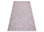Tappeto Color 47176260 Sisal Linee, Triangoli, Zigzag Beige / Rosa Cipria Rosa 160X230 Cm