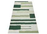 Tappeto Color 19676362 Sisal Linee Beige / Verde Verde 200X290 Cm