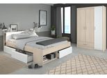 Jugendzimmer-Set PARISOT Most, weiß (akazie, weiß), B/H: 160cm x 200cm, Schlafzimmermöbel-Sets