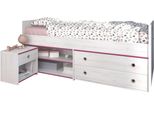 Jugendzimmer-Set PARISOT Smoozy, weiß, B:95cm T:203cm, Schlafzimmermöbel-Sets