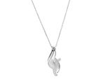 Kette Mit AnhäNger ZEEme "925/- Sterling Silber Rhodiniert Zirkonia", Weiß, Halsketten, Damen, 45Cm, Silber 925 (Sterlingsilber), L: 45 B: 12Mm, GläNzend, Matt, B:12Mm