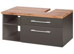 Waschbeckenunterschrank Welltime "Davos", Grau (Grau, Graphit), B:90Cm H:41Cm T:47Cm, SchräNke, Waschbeckenunterschrank, Breite 90 Cm