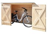 Fahrradbox Weka, Beige (Natur), B:205Cm H:151Cm T:84Cm, Massivholz, Aufbewahrungsboxen, MüLltonnenbox, Bxtxh: 205X84X151 Cm