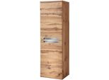 Midischrank Welltime "Malibu", Braun (Eiche), B:40Cm H:130Cm T:35Cm, Holzwerkstoff, Mdf, SchräNke, Midischrank, Breite 40 Cm, Mit Viel Stauraum