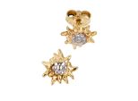 Paar Ohrstecker Jobo "Edelweiß-Ohrringe", Gold (Gelbgold 333), Ohrringe, Damen, 8Mm, Gelbgold 333, 333 Gold Bicolor