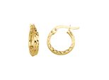 Paar Creolen "375 Gelbgold Glanz Diamantiert", Gelb, Fascination By Ellen K., Ohrringe, Damen, One-Size, Gold