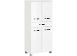 Midischrank Welltime "Ravenna", Weiß (Weiß, Weiß), B:60Cm H:135Cm T:35Cm, SchräNke, Midischrank