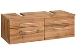 Waschbeckenunterschrank Welltime "Davos", Braun (Eichefarben, Eichefarben), B:120Cm H:41Cm T:47Cm, SchräNke, Waschbeckenunterschrank, Breite 120 Cm