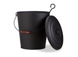 Relaxdays 10022305_0 Relaxdays Ascheeimer Mit Deckel 24,0 L Schwarz