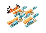 Set Di 4 Cinghie Di Fissaggio Wiltec Per Il Trasporto Di Auto, 35 Mm X 3,5 M, 3000 Dan, Cinghie Di Fissaggio Per Le Ruote, Ideali Per Il Trasporto Di Auto