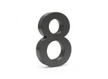 Numero Civico Wiltec 8 Numero Civico In Acciaio Inox Antracite Con Moderno Design 3D, Altezza 20 Cm, Carattere Arial, Resistente Alla Ruggine E Agli Agenti Atmosferici, Con Materiale Di Montaggio