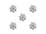 Inf Fiori Di Natale Artificiali In Argento Confezione Da 5 Decorazioni Natalizie