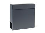 Cassetta Postale Di Design Wiltec V49 Antracite 370 X 105 X 370 Mm, Cassetta Postale A Muro Con Serratura E Rotolo Di Giornali, Cassetta Postale In Acciaio Verniciato A Polvere