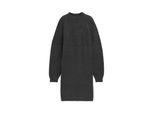 Tom Tailor Denim Damen Strickkleid Mit Stehkragen, Grau, Meliert, Gr. L