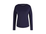 Tom Tailor Damen Pyjama-Langarmshirt, Blau, Uni, Gr. 46