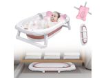 Sessamen-Lp Vaschetta Per Bambini Vaschetta Per Bambini Pieghevole Con Cuscino Di Seduta Vaschetta Portatile Per Il Bagno Del Bambino, Rosa