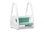 Yuenfong Sgabello Per Bambini Scala A Gradini 2 Gradini Torre Di Apprendimento Sgabello, Sgabello In Plastica Pieghevole Con Braccioli, Per Cucina E Bagno, Verde