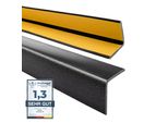 Quest Profilo Angolare Protettivo In Pvc Morbido Autoadesivo 27X27 Mm, 1,3 M, Protezione Bordi, Nero-Argento