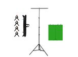 Supporto Per Sfondo Fotografico, Regolabile In Altezza Fino A 2,6 M, Comprensivo Di Telo Di Sfondo E Clip, Blu Luminoso