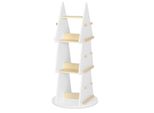 Libreria Girevole, Girevole A 360°, Contenitore A 4 Livelli, Bianco