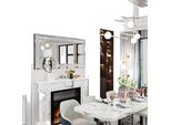 Specchio Da Parete, Crush Diamond Design, Cornice In Vetro Sfaccettato, Grigio Chiaro
